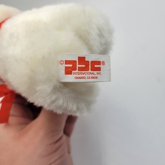 PBC International Vintage Bear with Heart Plush Stuffed Toy - Picture 2 of 4